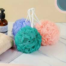 4pcs Loofahs Bath Exfoliating Sponge Set - Loofah - Premium Insoluble Cute Bath Puff, Bathroom Accessories, Back Scrubber, Random Color, Bathing Brush - Multicolor - View 2