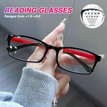 7pcs/8pcs/9pcs Classic Square Reading Glasses, Fashionable Color Combinations Make You Look Younger, Ultra-Light & Comfortable Frames, Large Assortment Pack Perfectly Meets Your Daily Reading Needs - 3 Black + 2 Dark Blue + 2 Brown + 2 Red - View 2