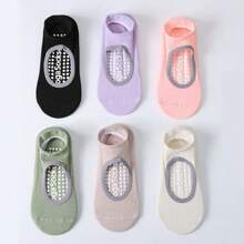 3pcs/6pcs Women's Pilates Anti-Slip Socks, Yoga Socks, With Anti-Slip Strips, Open Anti-Slip Socks, Suitable For Ballet And Barefoot Fitness