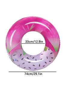 1 件创意西瓜/火龙果/菠萝设计游泳圈 90 厘米充气泳池浮圈、夏季泳池和沙滩游泳浮圈、派对装饰、完美的夏季礼物、漂浮躺椅，适合成人度假娱乐和放松