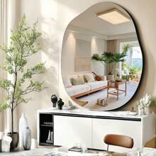 1Pc Asymmetrical Acrylic Mirror Wall Decor, Frameless Vanity Mirrors For Living Room Bedroom Home Office, Bathroom Wall Mirror, Stickers, Wall Decal, Vinyl Decal For Home Decorations, Spring Decoration Items Refresh Your Home, Rama Decoration Stickers Back To School Room Decor School Supplies