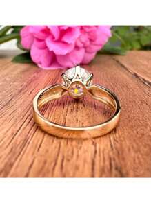 1 pièce Bague ronde élégante et luxueuse, bague de fiançailles, bague de mariage à six griffes, cadeau d'anniversaire pour les femmes, pour toutes les occasions (sans boîte)