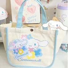 Sanrio Bolso de lona con diseño de Hello Kitty, nuevo bolso de mano, bolsa de almuerzo y bolso de mano de Kitty, adecuado para vacaciones, Halloween, Navidad, fiestas, cumpleaños, regalos