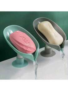1 pezzo Portasapone a forma di foglia con ventosa, vassoio per asciugare spugne, accessori per bagno e cucina
