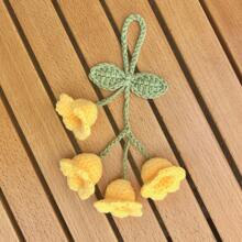 1pc Handmade Knitted Rear View Mirror Pendant Ornament - Cute Car Accessories Aesthetic - Kawaii Decor For Car And Home Decorative Pendants