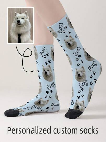 1 paire de chaussettes personnalisées avec un visage, chaussettes personnalisées avec photo, chaussettes imprimées personnalisées, chaussettes amusantes avec visage personnalisé, chaussettes avec photo personnalisée, chaussettes avec n'importe quel visage, cadeau d'anniversaire, cadeau de la Saint-Valentin, cadeau de mariage