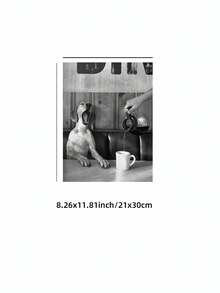 Tranh treo tường hình chó và cà phê phong cách cổ điển, ảnh đen trắng chú chó uống cà phê với khẩu hiệu "Luôn lạc quan" và họa tiết muối bạc, giấy in có vân, thích hợp cho góc quán cà phê/nhà bếp kiểu nhà nghỉ ven biển/trang trí lễ tốt nghiệp, món quà hoàn hảo cho phái nữ và trang trí tiệc cho người yêu cà phê (Tranh in không khung) - Tranh quán cà phê phong cách retro, trang trí tường quán cà phê ven biển, tranh nghệ thuật cho quầy bar người yêu chó. - Nhiều màu - Xem 13