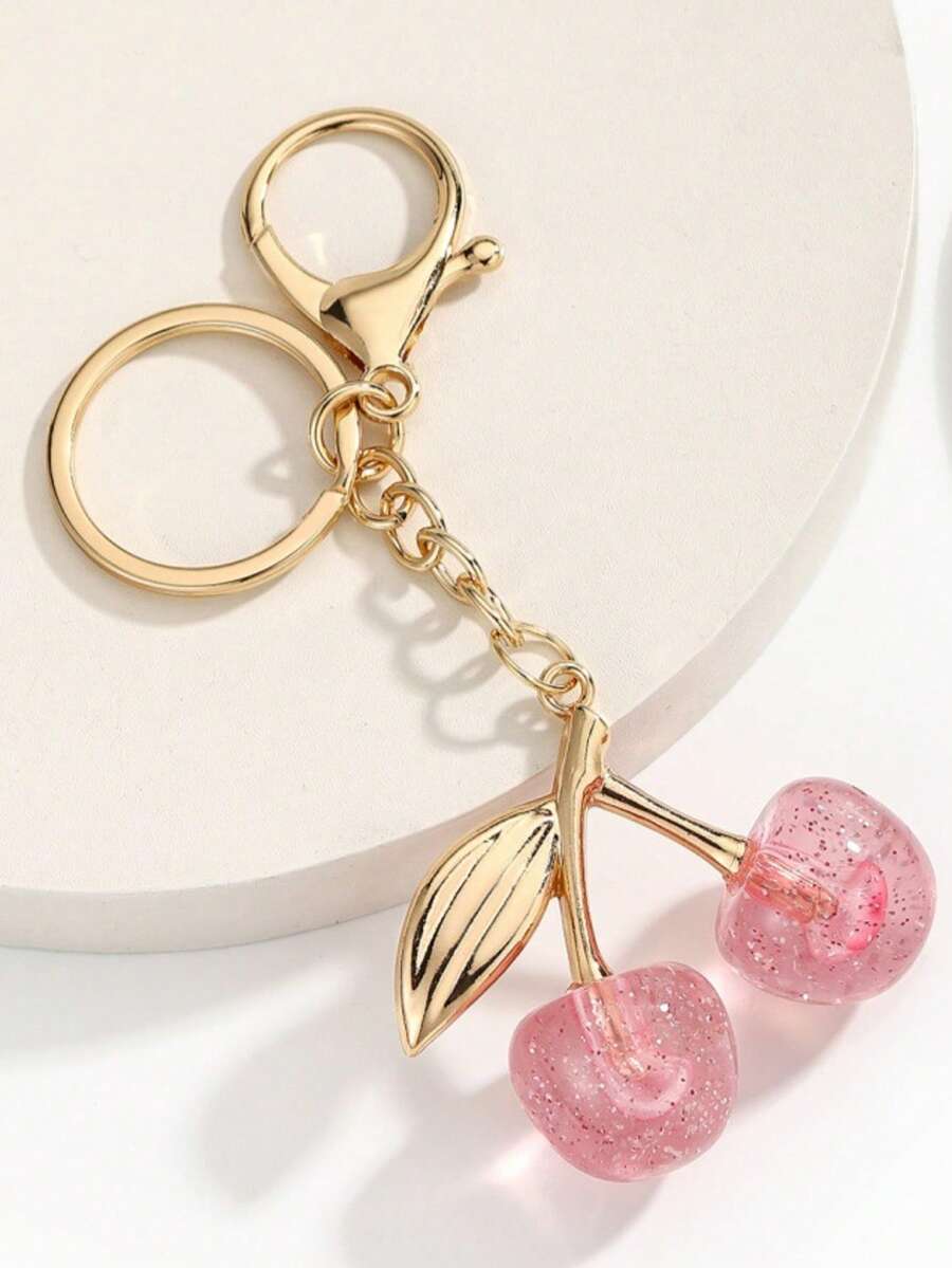 1 Móc khóa hình quả anh đào trong suốt dành cho cả nam và nữ, Thiết kế thời trang tinh tế, sang trọng, mặt dây chuyền túi xách, phụ kiện ô tô, ba lô đi học, dễ thương, phong cách Goth, Y2k, phụ kiện ô tô, ý tưởng quà tặng cho giáo viên, bạn bè, chị em - Hồng - Xem 1