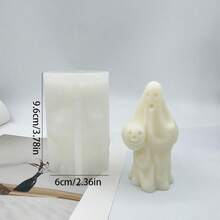 1pc Hold Skull Ghost Scented Candle Mold Diy Take Pumpkin Ghost Silicone Mold For Halloween Atmosphere Decoration - A-White - View 7