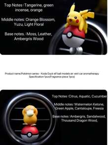 pokemon 1 Stück Pokémon Ball, Pikachu & Koda Ente Auto Aromatherapie Belüftung Aromatherapie Auto Zubehör, lassen Sie Ihr Auto die Luft frisch und duftend halten. Kann selbst verwendet oder an Freunde verschenkt werden.