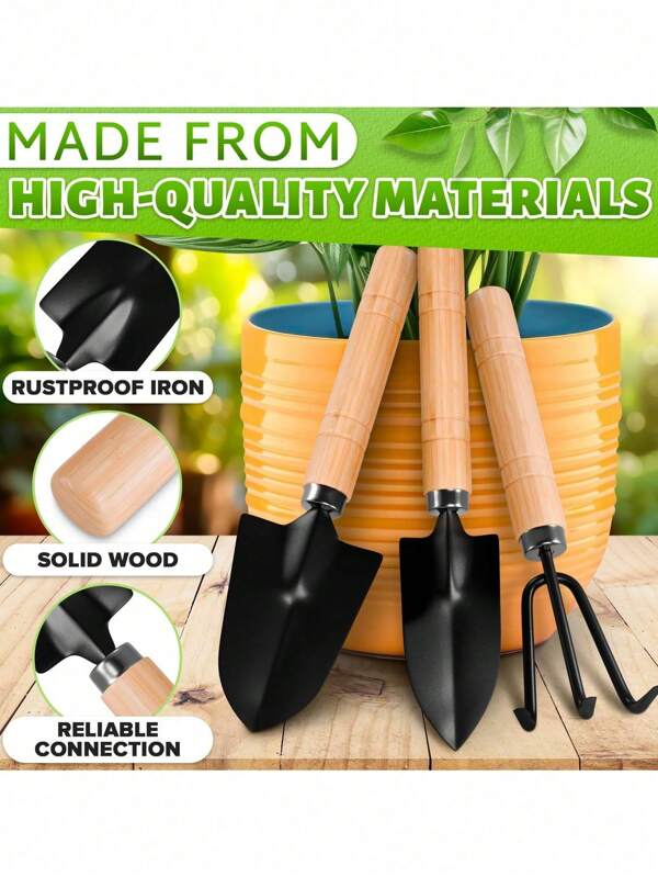 3 Stücke/Set Gartentools für Blumen- und Sukkulentenbepflanzung, inklusive Lockerungsspaten, Umpflanz-Handschaufel, Handhacke, Gartenwerkzeug-Set Gartenhacke Saatgut Gemüse Blumen Kleine Schaufel Werkzeug Kleine Spaten Topfpflanzenzubehör