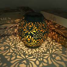 1/2 stuks op zonne-energie werkende metalen holle pioenlantaarn, waterdichte buitenverlichting voor tuin en landschap, decoratieve hanglamp