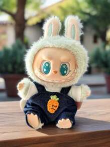 17cm Outfit Accessory, T-Shirt Suspender Pants Clothing Blind Box Plush Doll Removable Outfit Set, Suitable For 1st And 2nd Generation Dolls (Clothes Only, No Shoes). Fits 15cm-17cm (5.9 Inches-6.69 Inches) Dolls, Doll Clothes/Shoes Replacement, Suitable For Birthday, Holiday, Valentine's Day Gifts, Suitable For Everyone (Clothes Only, No Dolls Sold)