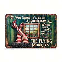[ Art Set] 8x12 Inches Vintage Flying Monkey Iron Logo Art Set - Inspired Wall Decoration For Indoors And Outdoors