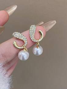 1pair Faux Pearl Dangle Earrings/Stud Earrings, Fashionable, Elegant, Classic, New, Luxury, Suitable For Any Occasions