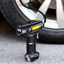 120W Portable Car Air Compressor: Inflate Your Tires With Ease - Wireless Pump With LED Light - 黑色 - 查看 2