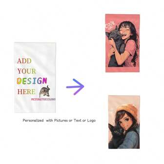 2 pièces Serviettes de cuisine personnalisées avec des images, du texte ou un logo, pour la cuisine, la ferme, la décoration de la maison de vacances, 18x26 pouces