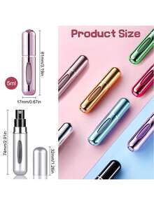 4pcs Perfume Atomizer, Portable Fine Mist Spray Bottle, 5ml Refillable Travel Perfume Sprayer With Simple Pump Design, Suitable For Perfume, Essential Oils, Cologne, Liquids - Multicolor - View 3