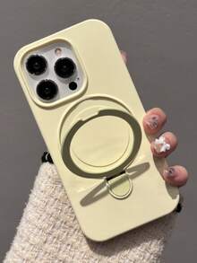 1pc Luxury Liquid Silicone Matte Invisible Ring Holder Stand Case Compatible With IPhone 17 AIR 16 15 14 13 12 11 Pro Plus Max Wireless Charge