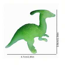Set de 12 piezas de dinosaurios fluorescentes - Juguetes en miniatura de PVC de colores, perfectos para microescenarios y regalos festivos