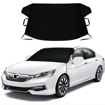 600D Thickened Hook Type Windproof Soft Rubber Windshield Cover For Cars, Snow And Frost Protection For Cars, Snow And Frost Protection For SUVs, And Snow Protection For Cars