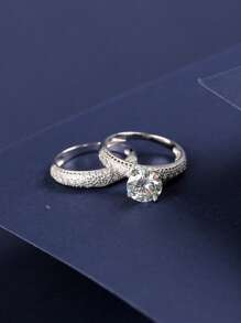 2-In-1 Luxurious Detachable 2CT Moissanite 925 Sterling Silver Ring, Fashionable Women's Ring, Suitable For Party, Wedding, Dinner Occasion And Daily Wear