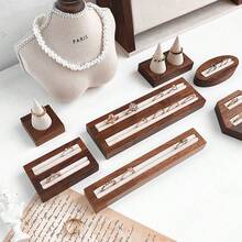 1 buah Tempat Penyimpanan dan Pajangan Perhiasan Berbentuk Jari/Heksagonal dari Kayu Walnut, Cocok untuk Cincin Pertunangan, Hadiah untuk Pacar, untuk Wanita, Organizer Penyimpanan, Perlengkapan Perjalanan dan Liburan, Dekorasi Musim Gugur, Halloween, Dekorasi Ruangan - MultiWarna - View 4