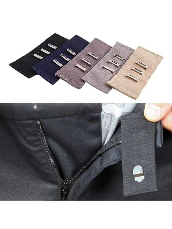 Adjustable Waist Expansion Buckles - Metal And Fabric Extension Buckles, Suitable For DIY Waist Adjustment For Men And Women, Multiple Colors, Pants Adjusters, Belt Expanders, DIY Fashion Accessories, High Quality Fabric Coverage, Used For Large Clothing, Concealed Design, Reinforced Stitching