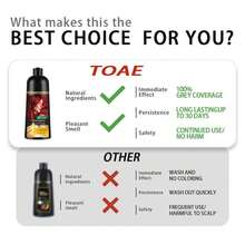 Golden Brown Hair Dye Shampoo 400ml – 3-In-1 Color + Cleanse + Condition, Long-Lasting Herbal Formula, Unisex, Easy To Use - Golden Brown - 查看 4