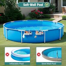 Cesta de almacenamiento para la piscina - Accesorios originales para piscinas sobre el suelo, cesta de almacenamiento para piscina con portavasos, almacenamiento junto a la piscina para organizar tazas, toallas, trajes de baño de mujer, fundas impermeables para teléfonos, boyas inflables, toallas de playa, pilates, camping, los mejores regalos para dar, artículos esenciales de playa, flotadores de piscina - Multicolor - Ver 9