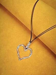 1 Stück lässige, vielseitige Halskette mit Herzanhänger aus Legierung für Damen