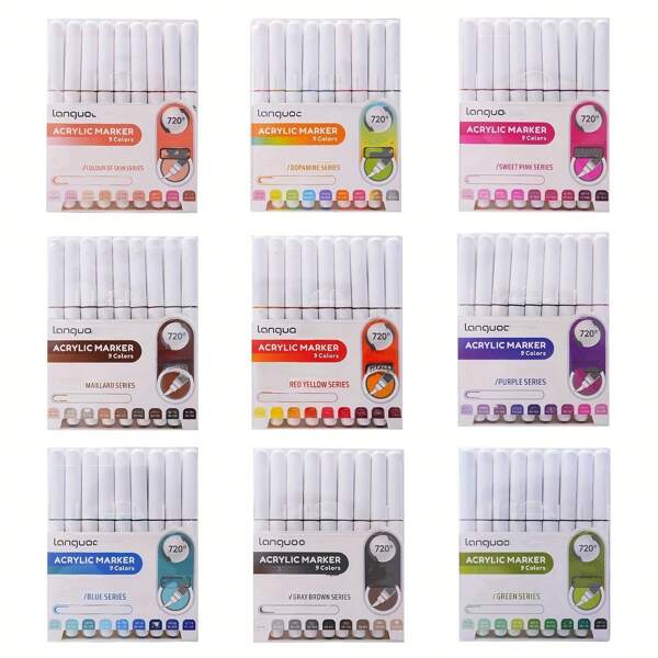 LANGUO 81 Colors Acrylic Marker Pens, High-Saturation Water-Based Marker Set, Rich Colors, Suitable For Professional Art Painting, Multi-Occasion Use, Excellent For Drawing, Illustration, Art Creation, Handwriting And Design, Vivid Colors Are Essential For Artists And Designers, Ideal For Art Classes To Cultivate Students' Artistic Sensitivity And Creativity,School Supplies,Back To School