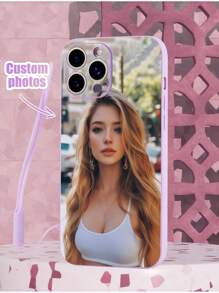 1 Stück anpassbares lila TPU Handyhülle & 1 Stück lila Silikon Schlüsselband, modisch, niedlich, personalisierbar, einzigartig, kompatibel mit Apple, Galaxy, Redmi, Honor, OPPO und anderen Smartphones, ideales Geschenk für Feste, Geburtstag, Jahrestag für Familie, Freunde, Paar