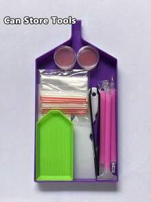 Khay đựng tranh kim cương dung tích lớn - Hộp nhựa đựng nhiều ngăn đựng hạt thủ công DIY, dụng cụ nghệ thuật & phụ kiện (Trắng/Hồng/Tím/Xanh dương/Trong suốt), Vật tư bộ dụng cụ nghệ thuật kim cương, Thiết kế trong suốt, Chất liệu bền lâu - Nhiều màu - Xem 3