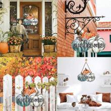 Herbst Willkommensschild Kürbis Holzschild zum Aufhängen Vintage Kürbis Heimdekoration für Herbst, Halloween, Thanksgiving, Ernte Wanddekoration