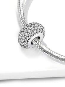 1 hạt charm thời trang phù hợp cho vòng tay, vòng tay nữ, đồ trang sức tự làm và trang phục hàng ngày, đồ trang trí phù hợp cho bé gái - Bạc - Xem 10