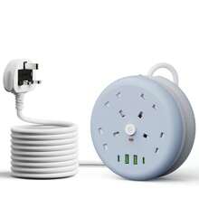 BoLick New Multifunctional Power Board/Power Socket/Strip Plug, Equipped With 4 Power Sockets, Matched With (2 USB-A) (2 TYPE-C), 2m/6FT Power Cord/Automatic Short Circuit Protection Function/Suitable For Home, Office, Kitchen, Garage, Outdoor. - UK Plug(220-240V) - View 9