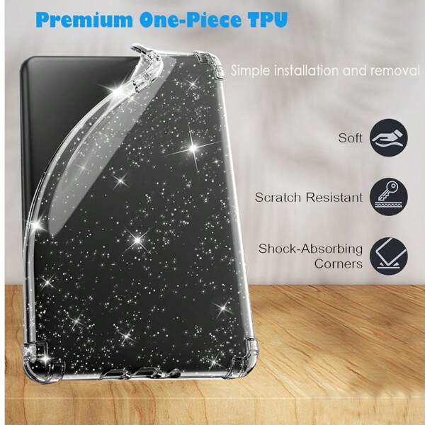 Sequins Clear Case For Kindle 2024 And 2022 (11 Generation) /Kindle Paperwhite 11th Gen 2021(6.8")/All-New Kindle Paperwhite 12th Gen 2024 (7") & Kindle Colorsoft Signature Edition, Ultra-Slim Soft TPU Transparent Cover, Lightweight & Durable Protection