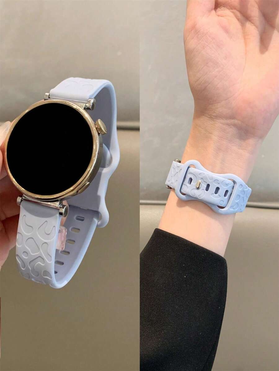 1条18mm/20mm/22mm硅胶表带,兼容三星Galaxy Watch 3/4/5/6 40mm 44mm经典款、43mm 47mm款、GT5 GT4 GT 3/2 46mm款,男女通用 - 藍 - 查看 1