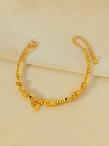 1pc Adjustable Size Fashionable, Versatile, Elegant, European & American Style Party Explosion Model Hollow Floral Chinese Style Antique Style Exquisite Car Flower Starry Sky Curved Pattern Cat Claw Colored Pearl Connected Sophisticated Changeable Classic Series Floral Exquisite Open Ring Open Big Atmosphere Chinese Style Pixiu Wealth-Keeping Braided Series Bracelet