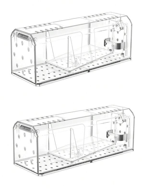 2pcs Large Capacity Multi-Function Transparent Mouse Cage
