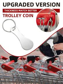 1 pièce Jeton de caddie de supermarché en acier inoxydable de 2,8 mm d'épaisseur amélioré, plus épais, épaisseur de 1 livre, plus adapté aux pays européens comme le Royaume-Uni, pendentif porte-clés, sans pièces de monnaie requises, pratique
