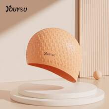 youyou Large Size Adult Men & Women Waterproof Silicone Swimming Cap With Ear Protection For Long Hair, Beach Essentials, Beach Accessories, Pool Float - Multicolor - View 7