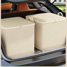 Oversized Reusable Fabric Storage Bins With Zipper Closures & Handles - Portable Space-Saving Organizers For Comforters, Clothes, Bedding, Crafts, Christmas Decor - Durable Rectangular Design, 3.2 Cu Ft Capacity, Under 27" Height, Gray, Craft Supply Organizer, Spacesaving Design, Neutral Color Bin