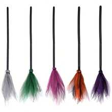 1 件万圣节女巫魔法可拆卸扫帚 - 幽灵角色扮演道具，适合充满欢笑的派对、充满活力的节日装饰和令人难忘的礼物