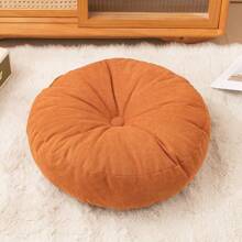 1 pieza Almohada redonda capitoneada de chenilla - Cojín grande para meditación para adultos, Tapete de yoga de poliéster brillante, Cojín para banco/silla de ventana, Uso multipropósito con bandeja para lectura
