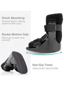 Bota corta para caminar de BraceAbility - Caminar ortopédico médico para fracturas de dedo del pie, tobillos esguinzados, estrés metatarsiano, soporte post-operatorio para fracturas de pie izquierdo o derecho, apto para hombres y mujeres (XS) - Medio - Ver 6