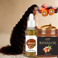 2 件 GZE 巴塔纳油护发套装 - 30ml 巴塔纳油和 120g 固体巴塔纳油 - 发膜深层调理巴塔纳油护发精华强韧秀发，防断裂，修复分叉 - 棕色 - 查看 3