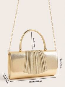 奢华晚宴手拿包，魅力四射，优雅精致，低调奢华，闪亮方形手提包，完美适合女士、女孩、新娘出席派对、婚礼、晚宴、正式场合，也是送给妈妈、老师、朋友、伴娘的理想礼物。 - 金色 - 查看 8