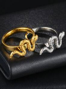 1 Pc Stainless Steel Snake Retangle Rings For Men Women Minimalist 5MM Wide Finger Rings Wedding Couple Jewelry Gift Hot